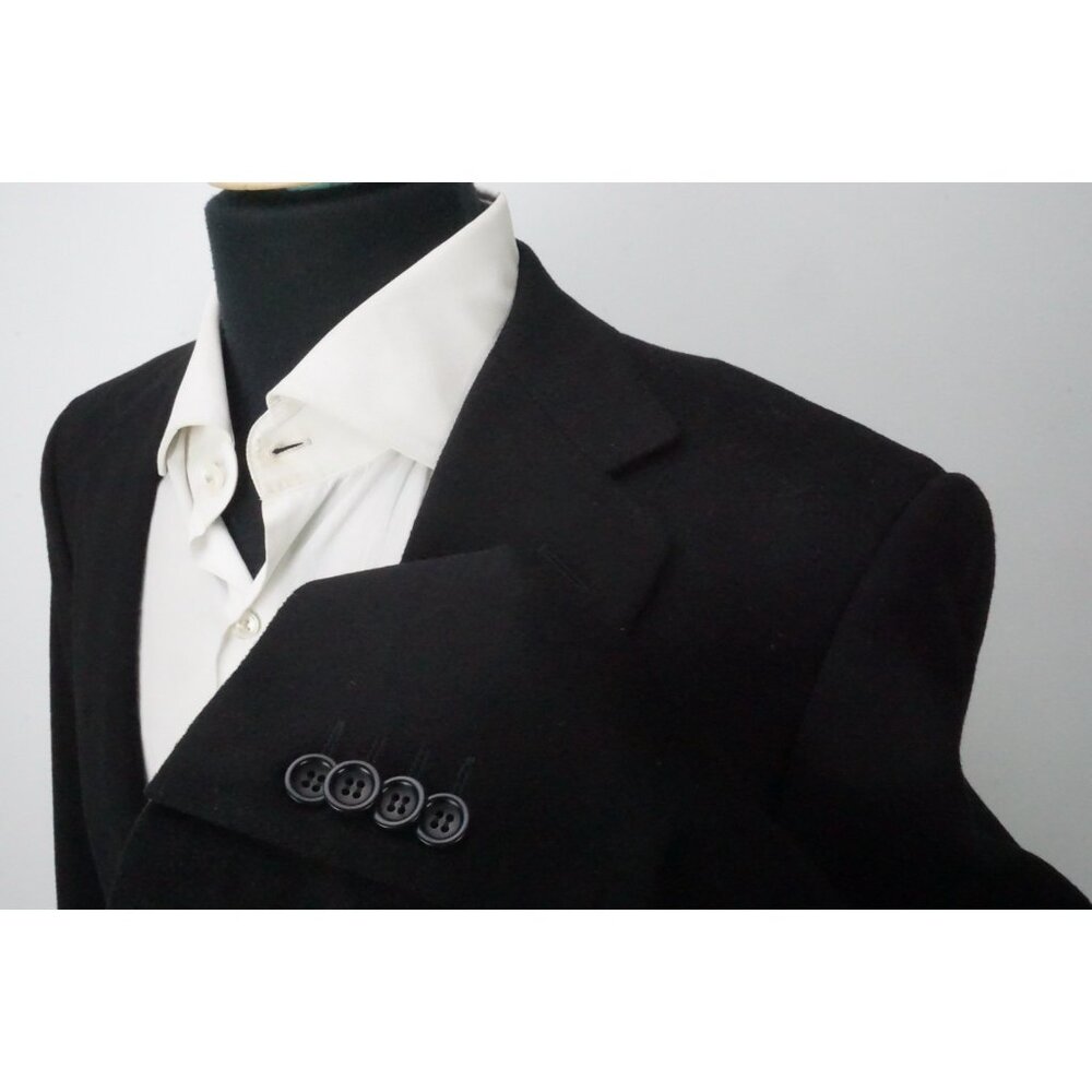 Trussini Solid Black Loro Piana Doeskin Wool Sport Coat Jacket Sz 40R - Picture 4 of 9